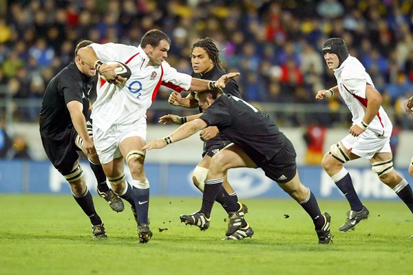 Martin Johnson charges forward v All Blacks