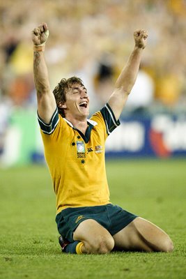 Mat Rogers of Australia celebrates