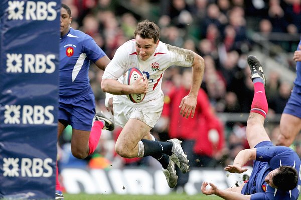 Olly Barkley England try