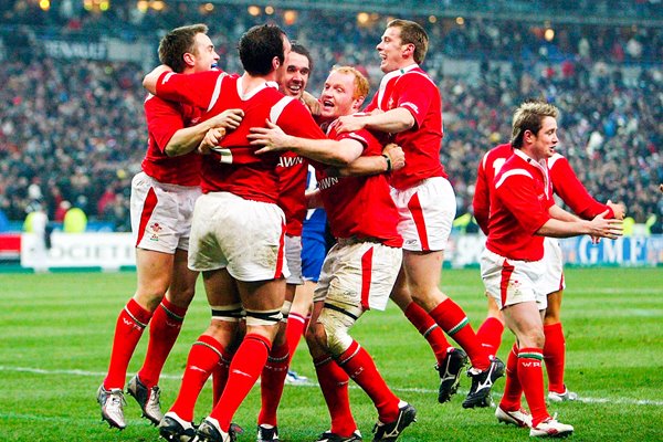 Welsh players celebrate