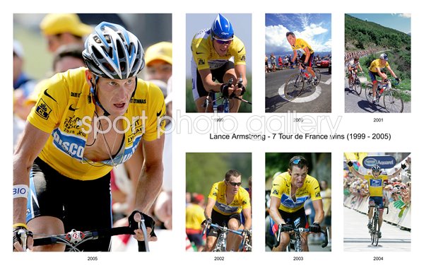 1999 - 2005 Lance Armstrong 7 Tour Wins Selection