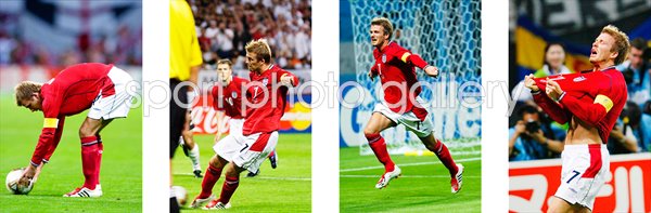 2002 David Beckham Penalty v Argentina Quadruple