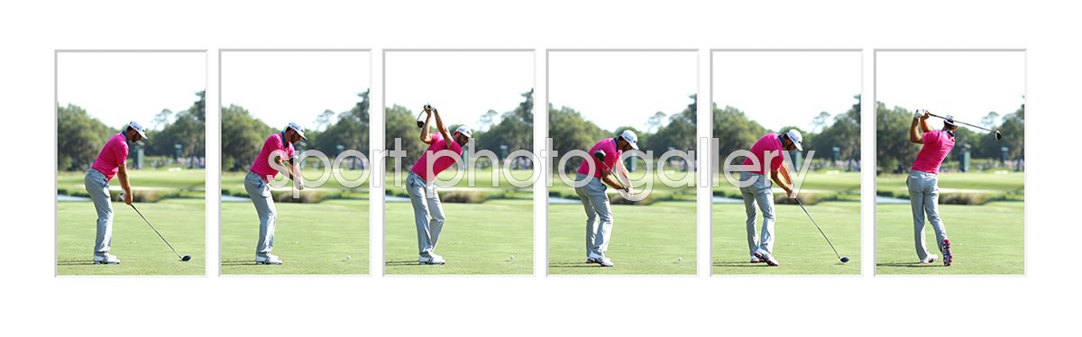 2016 Dustin Johnson USA 6 Stage Driver Swing Sequence 