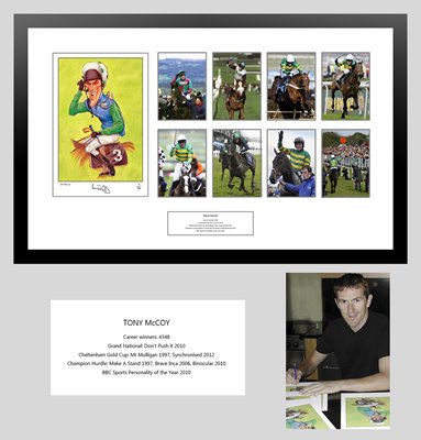 Tony McCoy Signed Caricature Montage - £245