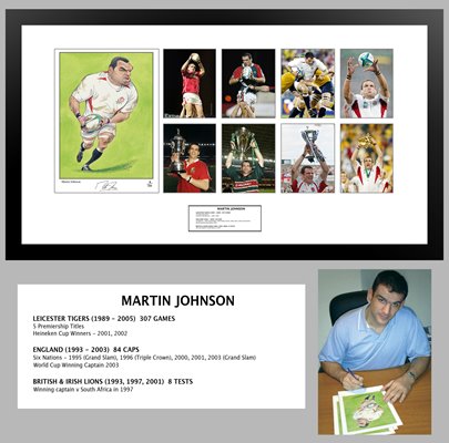 Martin Johnson Signed Career Montage - LIMITED STOCK - £495