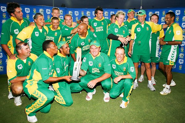 The South African team celebrate