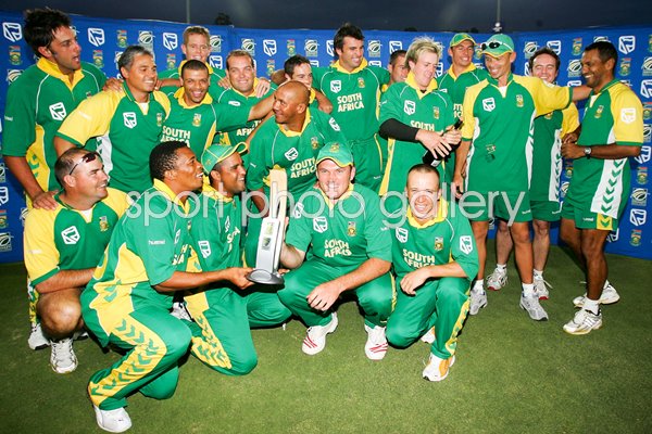 The South African team celebrate
