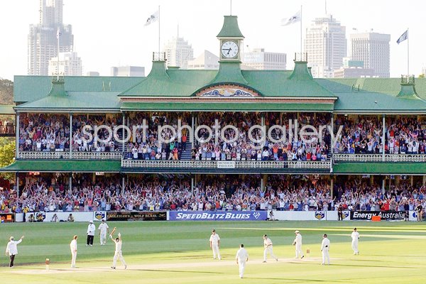 Steve Waugh of Australia celebrates 100