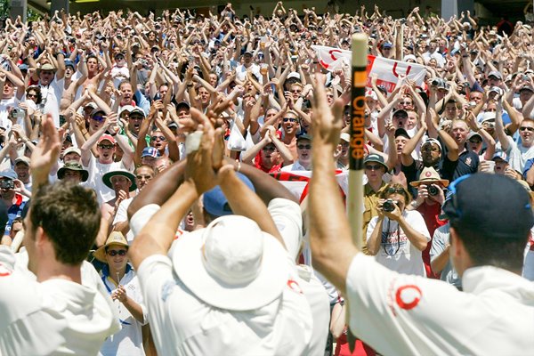 Barmy Army celebrate win