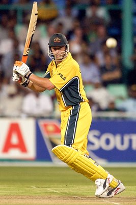 Adam Gilchrist of Australia on his way to 67