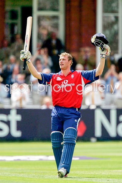 Andrew Flintoff celebrates Lord's century 