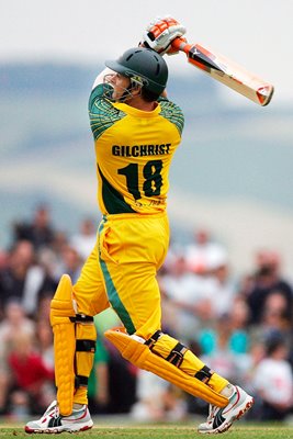 Adam Gilchrist tees off