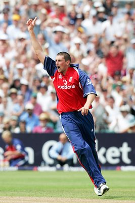 Steve Harmison celebrates