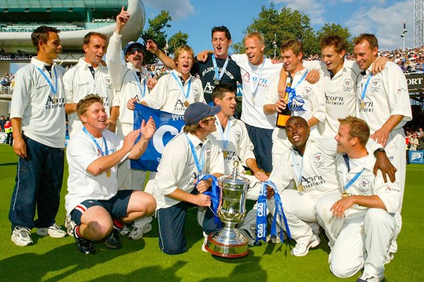 Gloucestershire celebrate their victory 