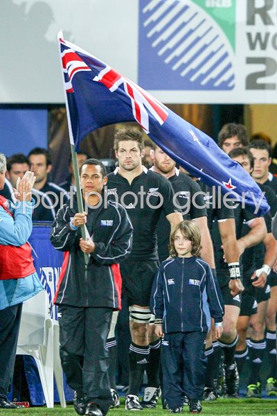 Richie McCaw leads out New Zealand