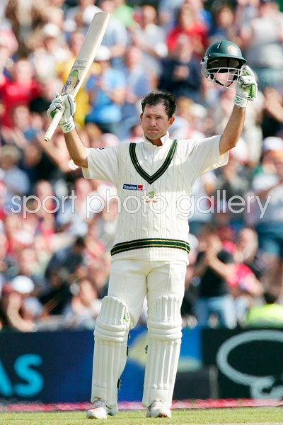Ricky Ponting reaches his century