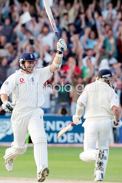 Ashley Giles celebrates 