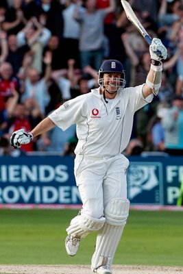 Ashley Giles celebrates 