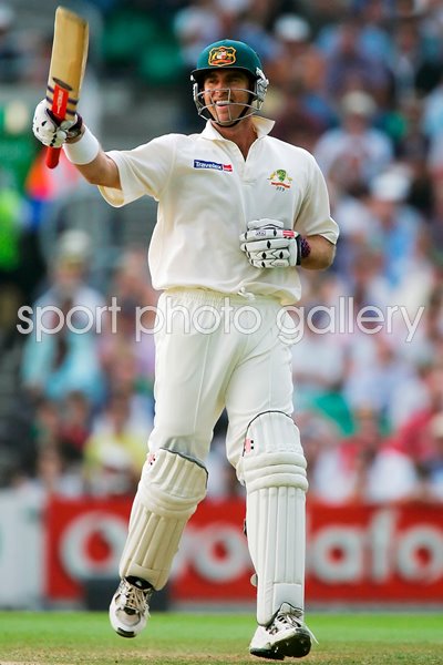 Matthew Hayden reaches his century