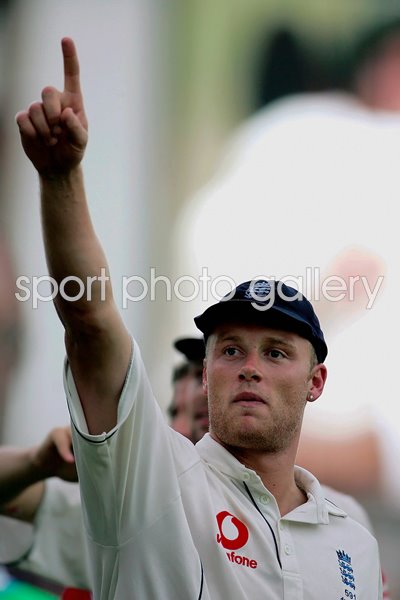 Andrew Flintoff celebrates 