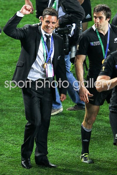 Dan Carter celebrates World Cup win