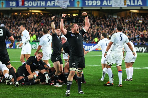 Kieran Read celebrates victory moment