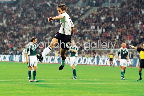 Michael Owen celebrates v Germany