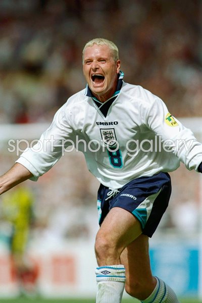 Paul Gascoigne celebrates Euro 1996