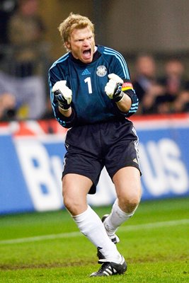 Oliver Kahn of Germany celebrates