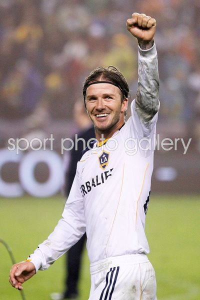 David Beckham celebrates MLS Cup win 2011