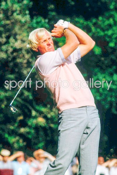 Greg Norman of Australia in action