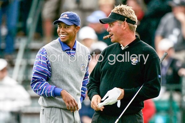 Tiger Woods and Darren Clarke