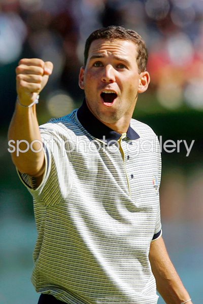Sergio Garcia celebrates