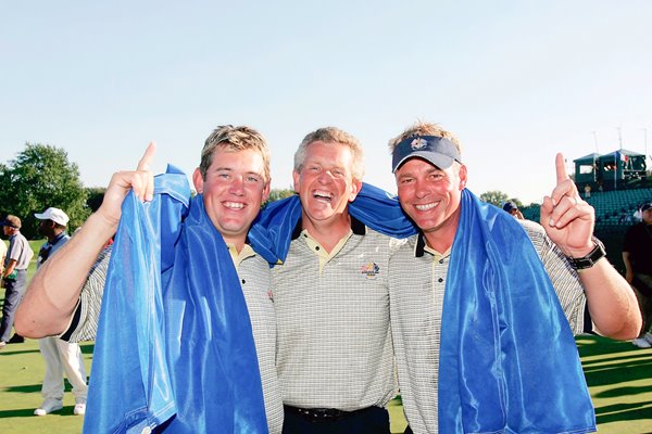 Lee Westwood, Colin Montgomerie and Darren Clarke