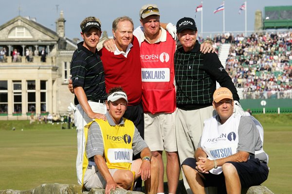 Players and Caddies with Jack