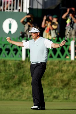 Colin Montgomerie celebrates