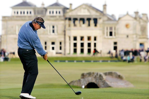 Colin Montgomerie tees off at St. Andrews