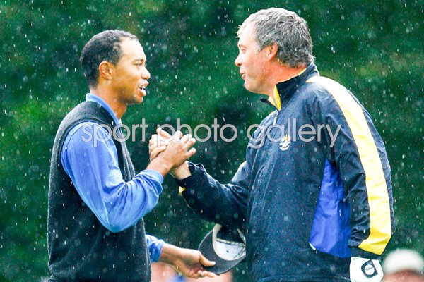 Tiger Woods and Darren Clarke