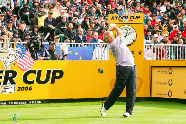 Colin Montgomerie tees off 