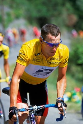 Lance Armstrong climbing portrait