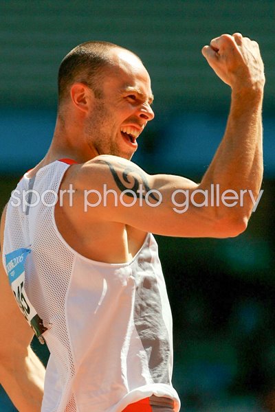 Dean Macey of England celebrates