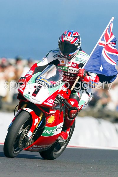Troy Bayliss celebrates