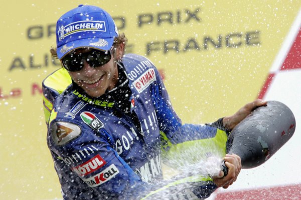 Valentino Rossi celebrates