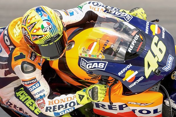 Valentino Rossi in action