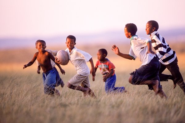 Children playing rugby