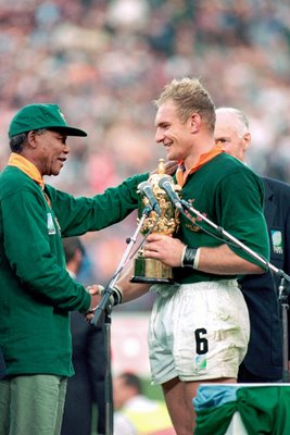 Francois Pienaar & Nelson Mandela Rugby World Cup 1995