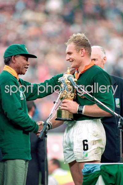 Francois Pienaar & Nelson Mandela Rugby World Cup 1995