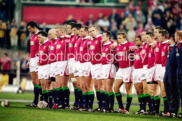 British Lions 2001 Team Line Up v Australia Brisbane Test 2001