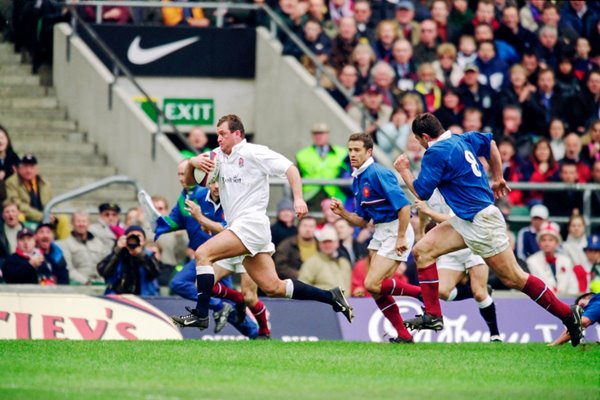 Richard Hill scores v France