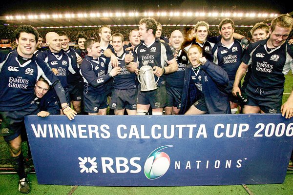 The Scotland team celebrate 